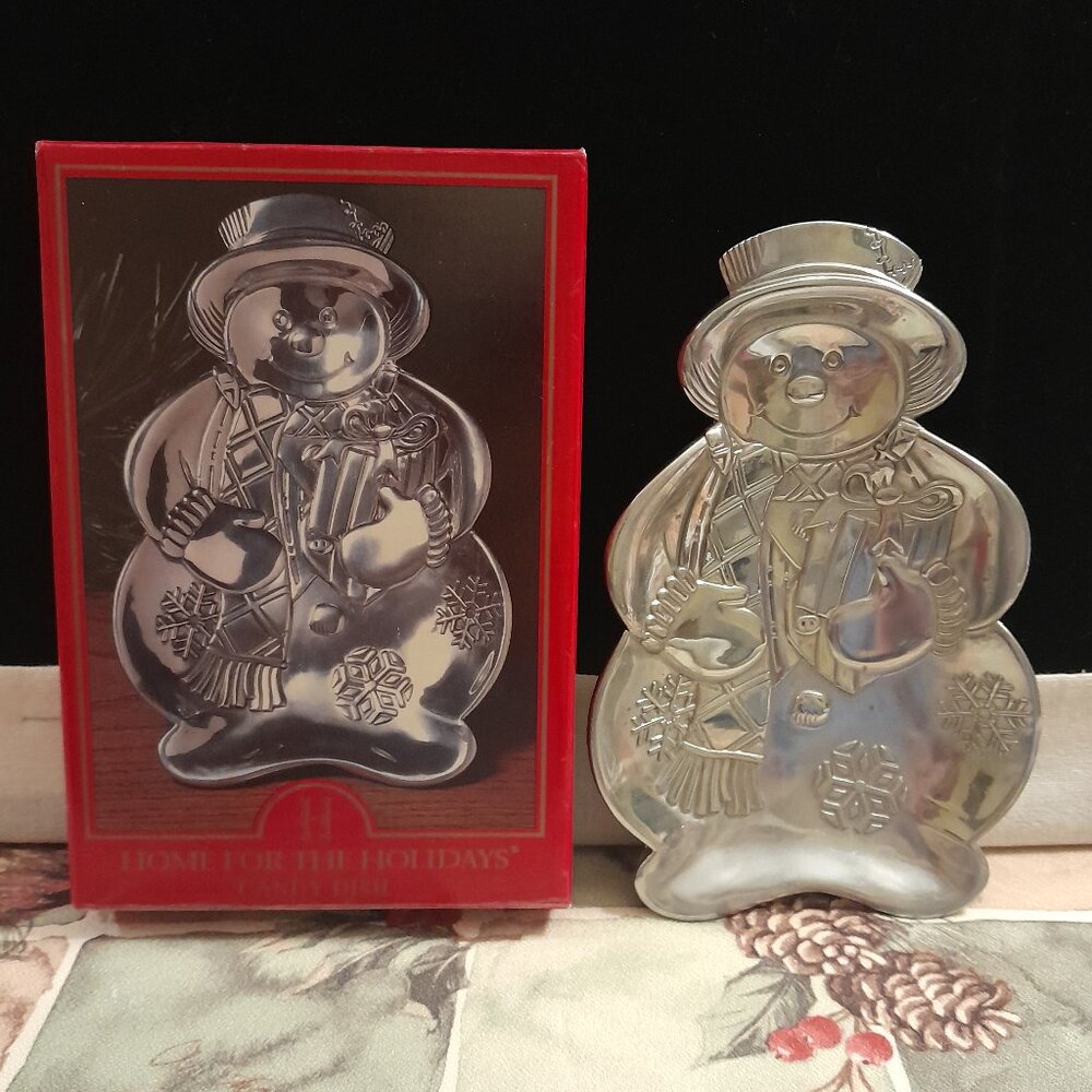 Snowman Candy Dish "Home for the Holidays"